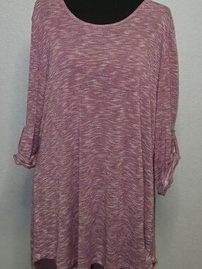 Chris & Carol Marled Mauve Tunic Top